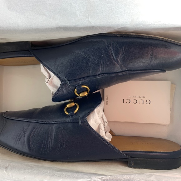 Gucci Princetown loafer mules, navy blue, size 41 1/2 - Picture 4 of 12